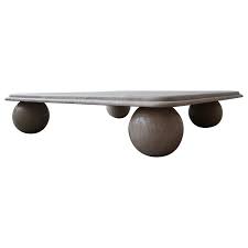 From sleek, ultra modern design to subtle, contemporary styling, eurway.com is your source for modern cocktail tables. Postmodern Square Low Profile Travertine Coffee Table Round Ball Legs For Sale At 1stdibs