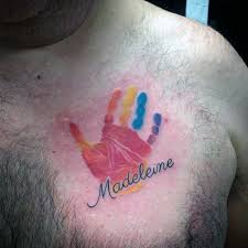 70 baby hand and footprint tattoo. 60 Handprint Tattoo Designs For Men Impression Ink Ideas