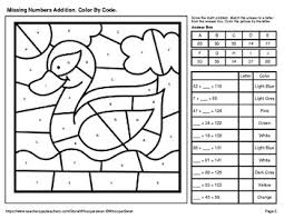Click below to download the free printable color by code cvc words page. Missing Number In Addition Color By Code Coloring Pages Pond Life
