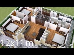 Simple Home Design 12x11m Description Ground Floor Living Room Wc Kitchen Dinning Storage Simple House Design Interior Design Plan Home Design Floor Plans
