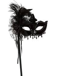 Black Magic Feather Stick Mask Sponsored Magic Black Feather Black Masquerade Mask Masquerade Party Outfit Masquerade Ball Outfits