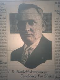Joe Hatfield for Sheriff of Logan County, WV (1927)