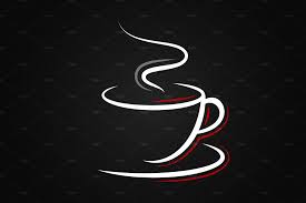 When developing letters were complied proportion, symmetry, shape, etc. Coffee Cup Logo On Black Background Coffee Shop Logo Design Black Backgrounds Coffee Cup Logo