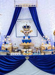 Gold And Royal Blue Prince Crown Baptism Christening Birthday Baby Shower Backdrop Sign Poster Banner Party Decor King Boy In 2021 Royalty Baby Shower Prince Baby Shower Theme Royal Baby Shower Boy
