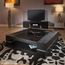Shop for a coffee table the centrepiece of the living room. Avant Garde Design Studios 682e Square Glass Topped Coffee Table Materials Black Oak Veneer Wit Modern Square Coffee Table Glass Side Tables Side Table Lamps