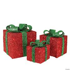 Check spelling or type a new query. Northlight Set Of 3 Red And Green Tinsel Gift Boxes With Bows Lighted Christmas Outdoor Decorations