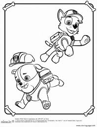 Parents who want to introduce pets such as a dog can download paw patrol coloring pages. Paw Patrol Rubble Playing With Rocky Coloring Pages Printable