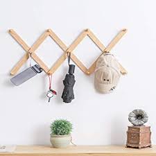Maybe you would like to learn more about one of these? Amazon Com Houchics Vintage Wood Accordion Wall Hanger Rack Folding 11 Peg Mug Coat Hook Expandable Wall Hanger Coffee Rack For Hats Scarves Key Dog Leashes Wooden Home Kitchen