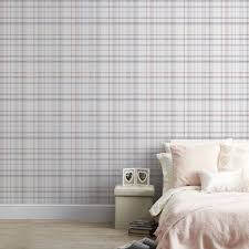 Country Check Rose Gold Wallpaper Rose Gold Wallpaper Wall Design Neutral Color Scheme