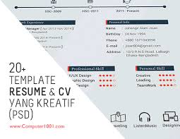 Maybe you would like to learn more about one of these? Download Gratis 20 Template Resume Dan Cv Yang Kreatif Psd Computer 1001