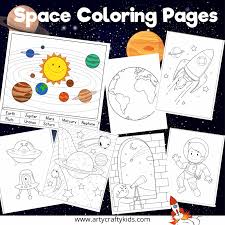 Arty creative galaxy coloring pages. Space Coloring Pages Arty Crafty Kids