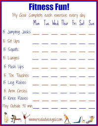 Free Fun Fitness Printable That You Can Use As Guide For