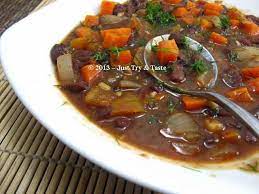 Red Bean Stew Sup Kental Kacang Merah Dengan Wortel Sup Kental Makanan Sehat Kacang Merah