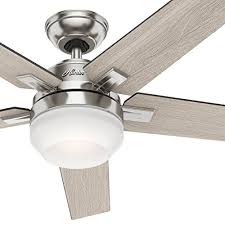 Amazon com hunter fan glass replacement. Hunter 54inch Contemporary Indoor Ceiling Fan With Light Kit And Remote Control Brushed Nickel Finish Renewed Buy Online In Samoa At Samoa Desertcart Com Productid 162756619