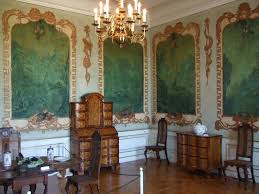 Schloss Friedrichsfelde Jagdzimmer Mit Bemaltentapeten Aus Schloss Ostrau Um Jagdzimmer Rokoko Architektur