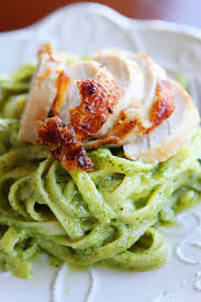 Pasta With Chicken And Pesto Cream Sauce Homemade Pesto Made With Fresh Basil Parmesan Cheese Olive Oil Garlic And Pine N Recipes Food Cream Sauce Recipes