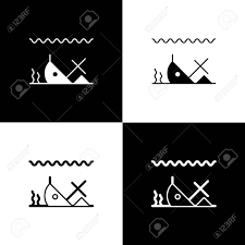 set sunken ship at the bottom of the sea icon isolated on black royalty free cliparts vectors and stock illustration image 133656443 set sunken ship at the bottom of the sea icon isolated on black