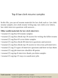 My writing sample is a memorandum i wrote for big law firm, last summer while i was clerking. Top 8 Law Clerk Resume Samples