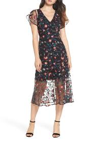 Sam Edelman Pansy Embroidered Mesh Midi Dress Nordstrom Trendy Cocktail Dresses Dresses Midi Dress