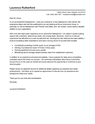 A formal cover letter has a very specific purpose and should be written in such a. Automotive Salesperson Cover Letter Examples Livecareer