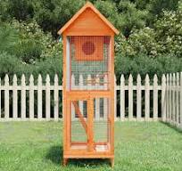Amazon.com: loibinfen Wooden Outdoor Bird Aviary Parrot Cage ...
