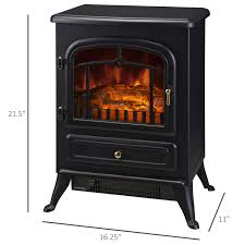 You're also typically able to choose between only having the heater or flames on, allowing you to enjoy an electric fireplace heater whatever the weather. Homcom Freestanding Electric Fireplace Heater In Black With Realistic Flames 21 H 1500w Walmart Com Walmart Com