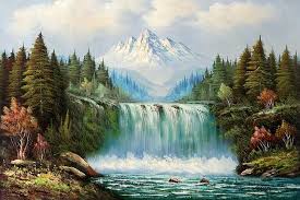 Classic Waterfall Landscape Waterfall Landscape Waterfall Paintings Landscape Oil Paintings Mountain