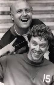 Don Howe with Tony Woodcock at Arsenal September 1985. Art Prints, Posters  & Puzzles from Memory Lane