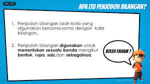 Penjodoh bilangan 3, 4, 5 & 6. Nota Bergambar Tatabahasa Penjodoh Bilangan Koleksi Grafik Untuk Guru