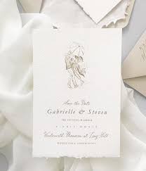 Elegant Romantic Timeless Felt Texture Wedding Paper Classy Old World Wedding Invitation Deckle Edge Paper Save The Date For An Upcoming Spring Wedding