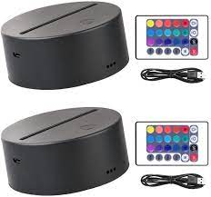 Check spelling or type a new query. Pack Of 2 3d Led Night Light Lamp Base Remote Control Blank Acrylic Usb Charging Cable Adjustable 7 Colours Decorative Lighting Base For Bedroom Child Living Room Party Bar