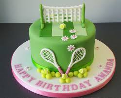Tennis a range of tennis cake decorations and cake toppers to make a fun tennis cake for a wimbledon fan! Tennis Theme Birthday Cake Tennis Cake Golf Birthday Cakes 14th Birthday Cakes