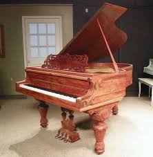 Kranich Bach Exotic Walnut Empire Style Victorian Parlor Grand Piano Antique Piano Shop