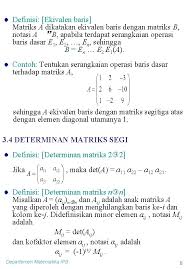 Perjalanan (alat, pesawat, jentera, dll): Bab 3 Matriks 3 1 Matriks Definisi Matriks