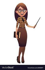 beautiful teacher cartoon character standing vector image teacher cartoon teacher cartoon character beautiful teacher