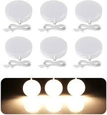 Le Led Under Cabinet Lighting Fixtures Puck Lights Kit 1020 Lumens 3000k Warm White Night Light Perfect For Kitchen Closet Stairs And More All Accessories Included Pack Of 6 Amazon Com