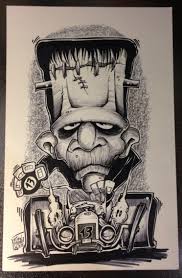 Pin By Justin Berry On Frank And His Bride Garage Art Cool Car Drawings Rockabilly Art