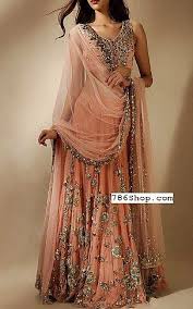Peach Chiffon Suit Buy Pakistani Fashion Party Dresses And Clothing Online In Usa Uk Fashion Party Wear Lehenga Dresses