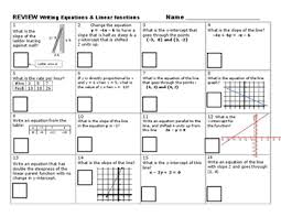 The table shows the temperature of a fish tank during an experiment. Review Exercise Writing Equations Of Lines Linear Functions Concepts