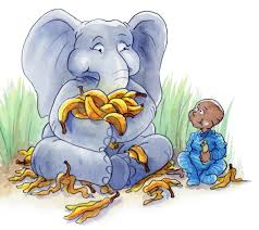 Image result for an elephant eating lots of food
