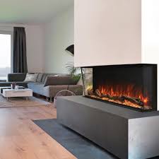 In the past only those sat directly in front of their artificial fireplace could see the flames enclosed within. 3 Sided Electric Fireplaces Modern Blaze