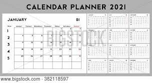 Otherwise if you prefer a regular start to the week, then have a look at our. 2021 Calendar Planner Vector Photo Free Trial Bigstock