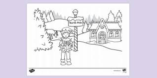 Keep your kids busy doing something fun and creative by printing out free coloring pages. North Pole Scene Colouring Sheet Colouring Sheets