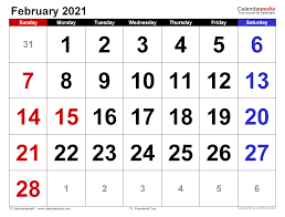 Free printable 2021 calendars that you can download, customize, & print. February 2021 Calendar Templates For Word Excel And Pdf