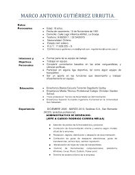 From resume to job search to interview, we can help. Marco Antonio Gutierrez Urrutia Curriculum Vitae