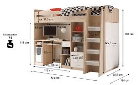Schreibtisch online kaufen eckschreibtische & kinderschreibtische klassisch & modern 14 tage rückgaberecht schreibtische jetzt entdecken mömax. Hochbett Enri 90 200 Cm Inkl Kleiderschrank Regal Schreibtisch Lattenrostplatte Sonoma Eiche Weiss Kindermoebel 24