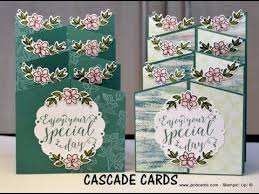 Video tutorials and card making ideas including rubber. Cardmaking Video Tutorial No 394 By Janb Cascade Card Fancy Fold Display Card Cascading Card Fancy Fold Cards Card Tutorials