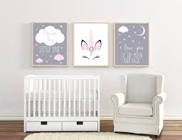 Girl Baby Wall Art Unicorn Bedroom Decor Unicorn Nursery Etsy Baby Room Wall Art Unicorn Nursery Art Pink Grey Nursery Decor