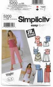 Simplicity 5200 Uncut Sewing Pattern Junior Size 11 12 13 14 15 16 Bust 33 1 2 35 36 1 2 Skirt Patterns Sewing Junior Trends Sewing Patterns Girls