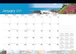 Paradise Desk Pad In 2020 Desk Pad Desk Calendar Pad Blue Water